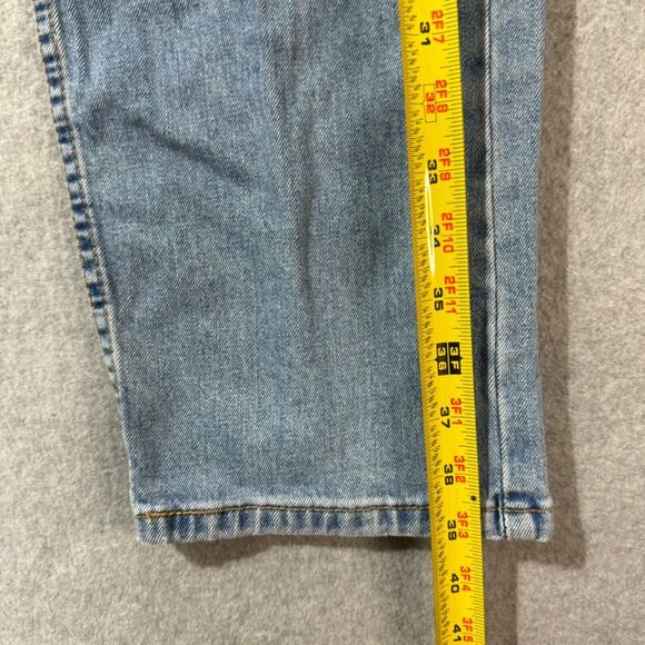 Levis Jeans Mens 505 34x30 Blue Straight American Workwear Solid Mid Rise - Picture 8 of 10